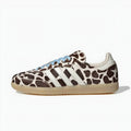 Adidas Samba Giraffe print pattern and blue laces