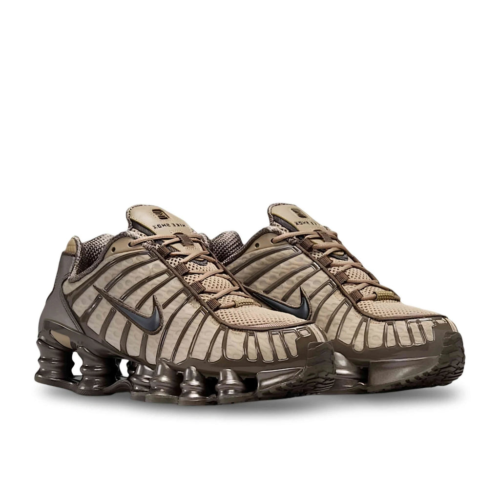 Nike Shox TL Khaki Ironstone Off Noir - angled view