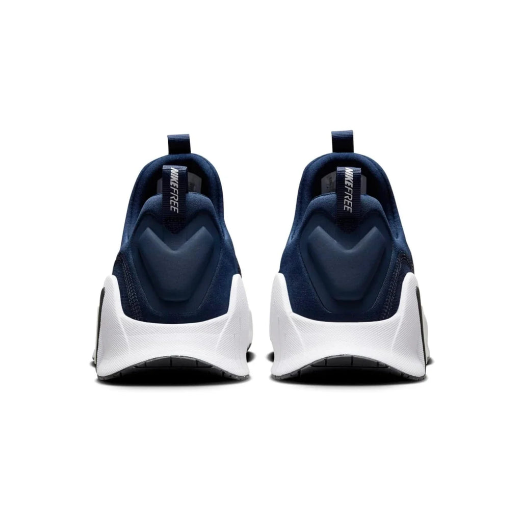 Navy and white sneakers on a white background