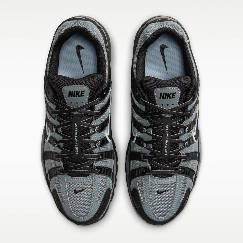 Pair of black and gray Nike P6000 sneakers on a white background