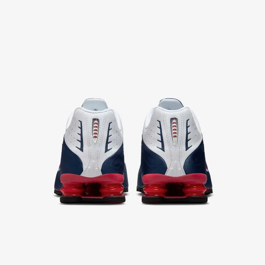 Nike Shox R4 Gym Red heel with Shox cushioning