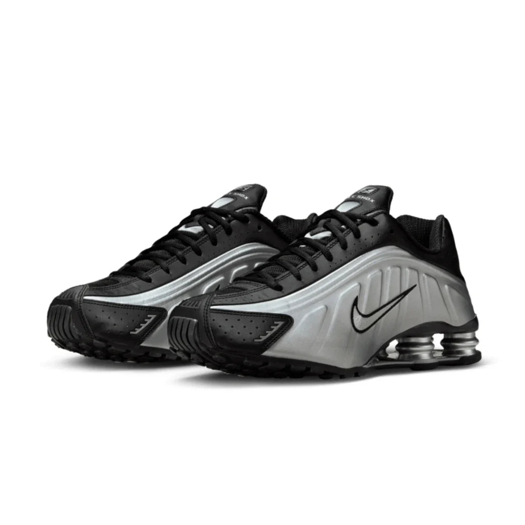 Nike Shox R4 Metallic Silver and Black colourway