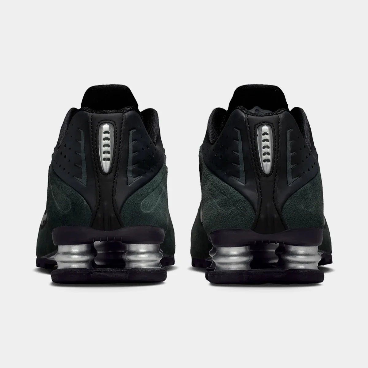 Nike Shox R4 Seaweed Green heel with Shox cushioning columns