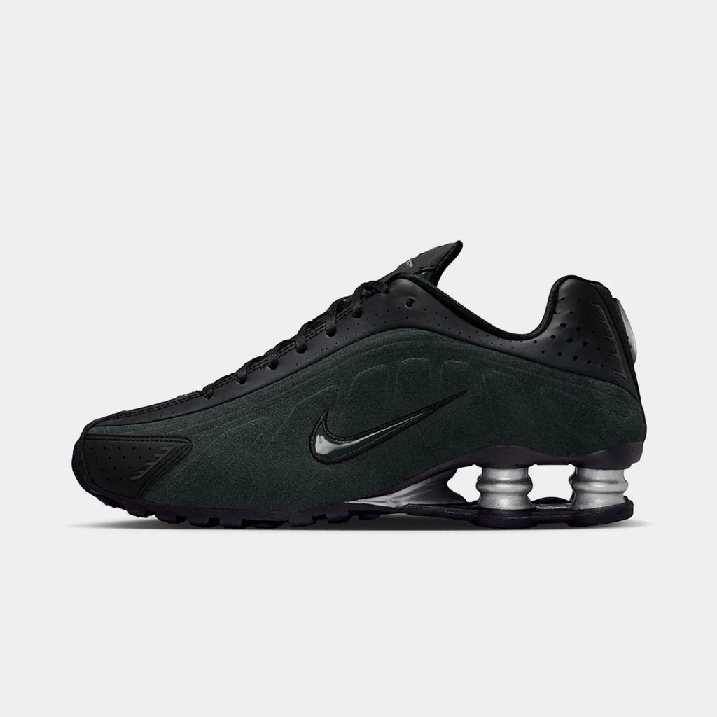 Nike Shox R4 in Seaweed Green with iridescent print