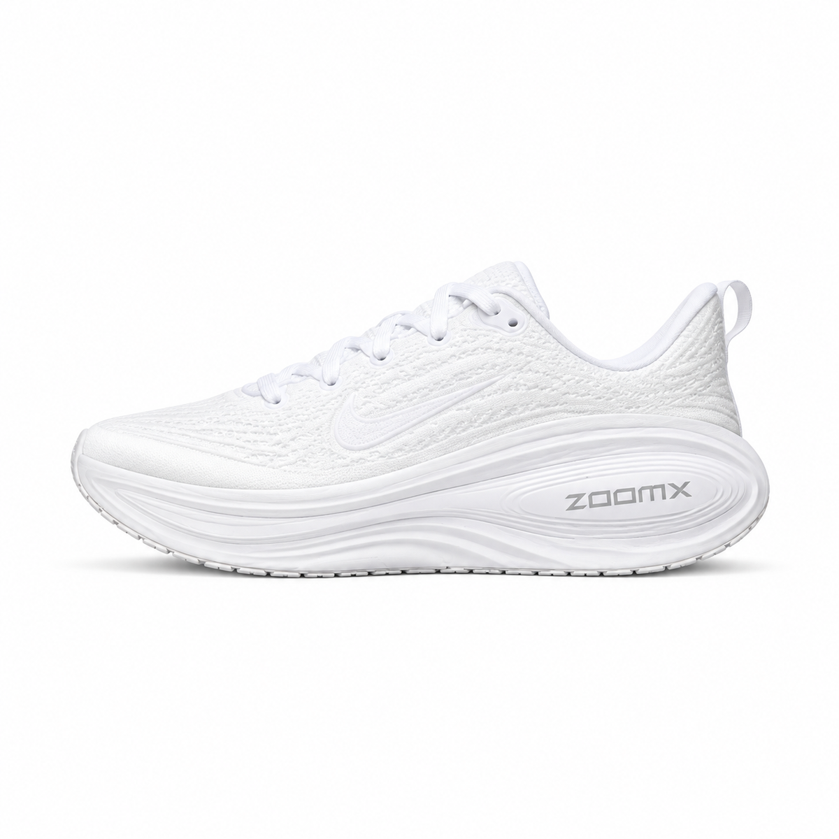 Nike Vomero Plus Triple White - left-facing side view
