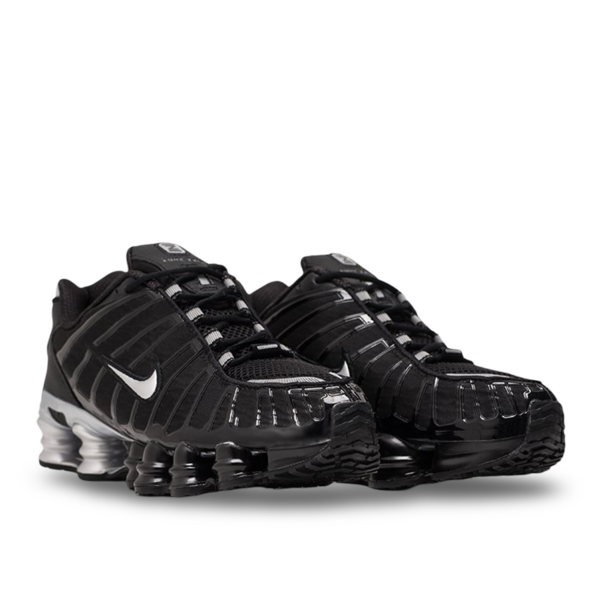 Nike Shox TL Black Metallic Silver - angled view