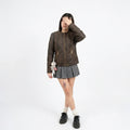Oxide Brown Genuine Leather Jacket