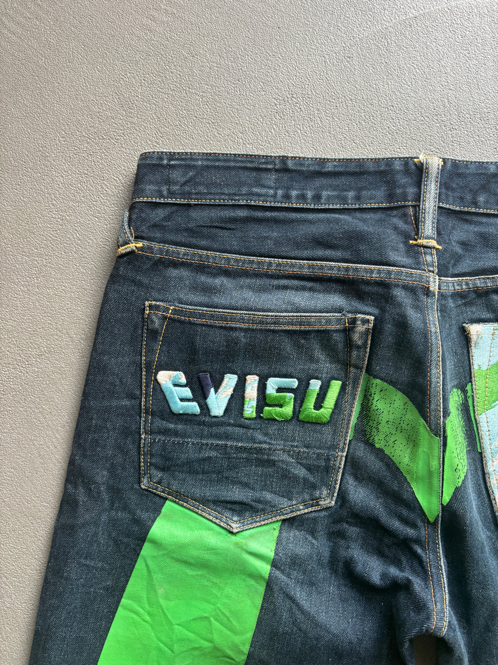 EVISU Green Daicock Jeans